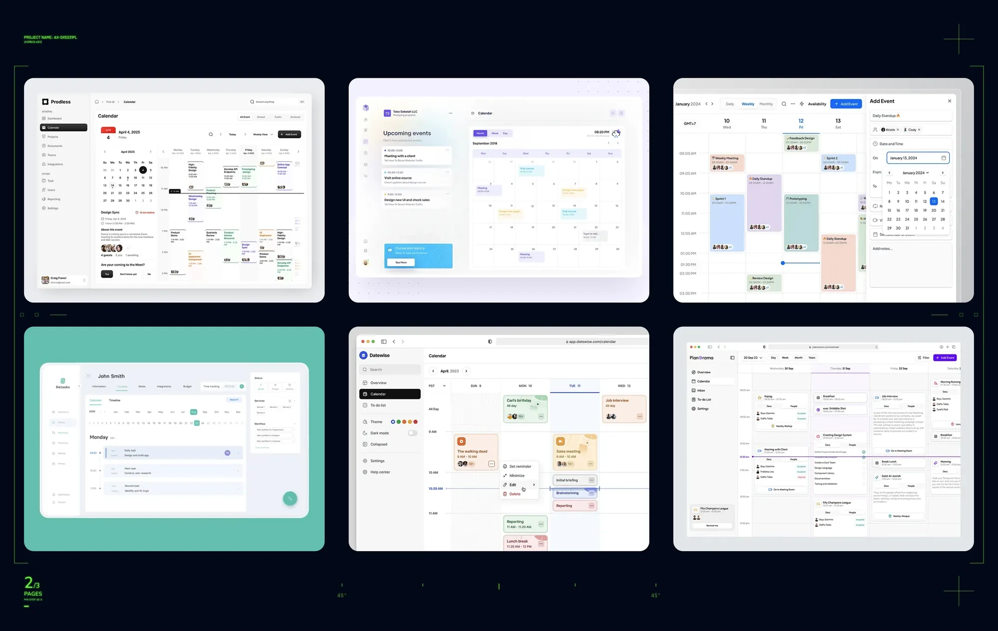 Competitor analysis board 2 — booking management and drag-and-drop behaviour