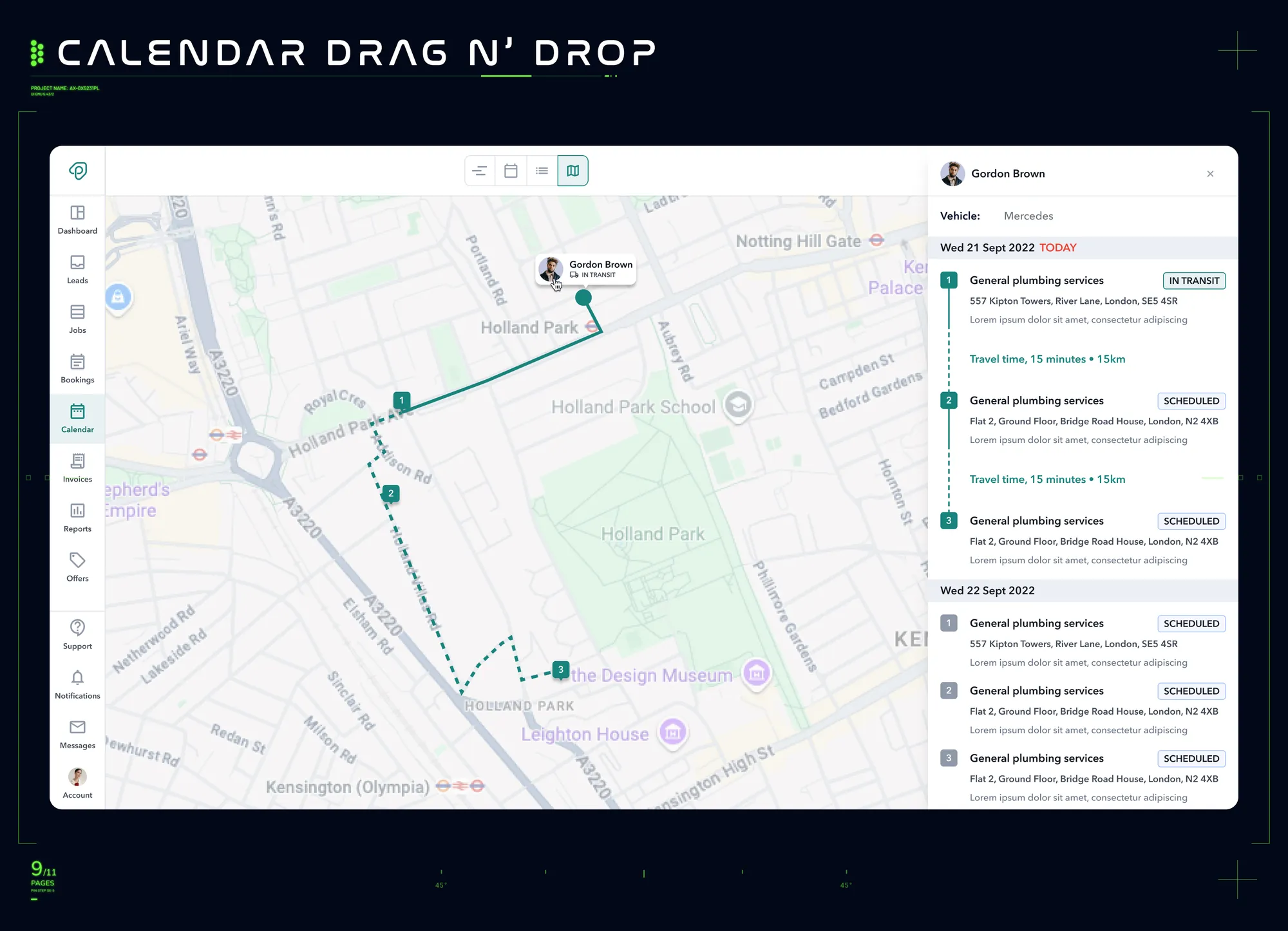 High-fidelity design 9 — handover documentation screens