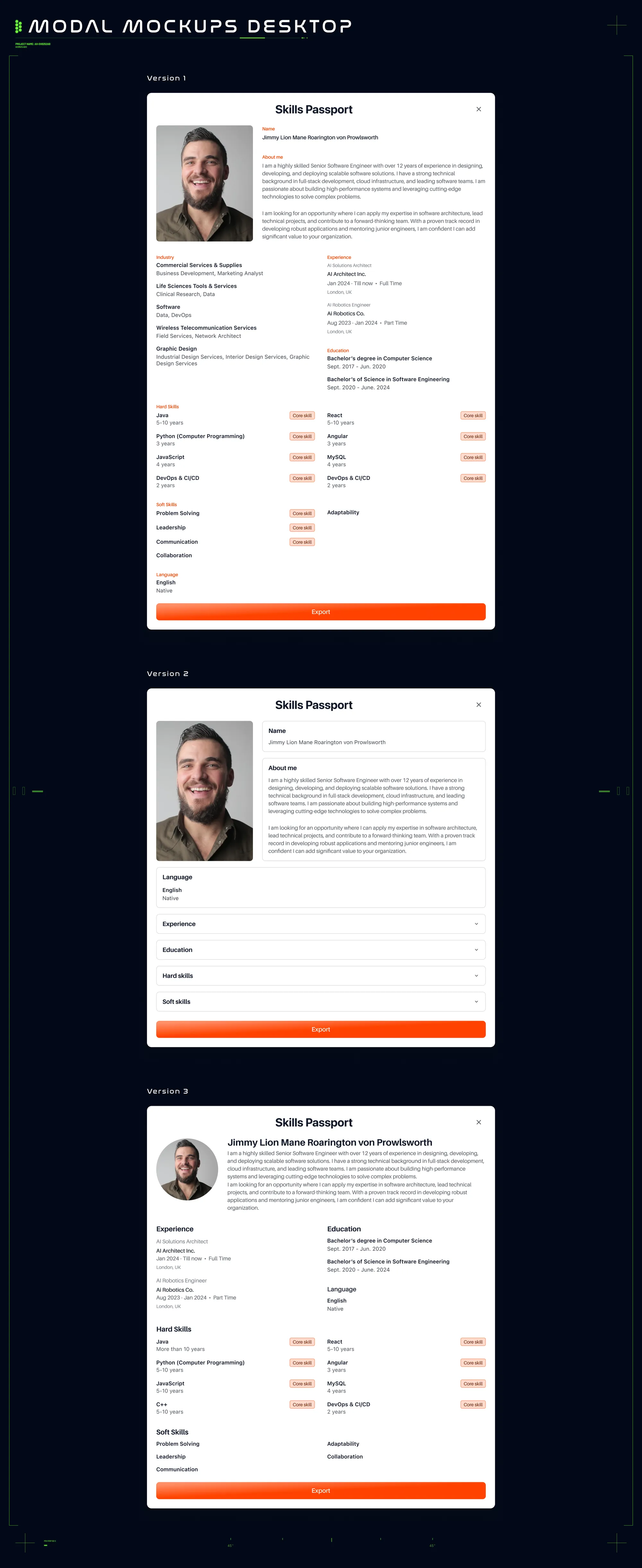 Ideation board 3 — export and QR flow