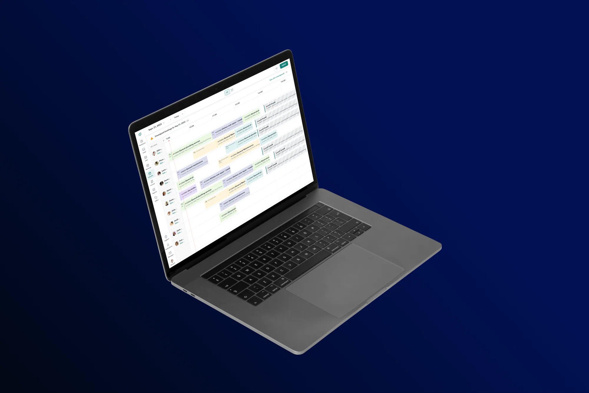 Plentific — calendar feature on laptop