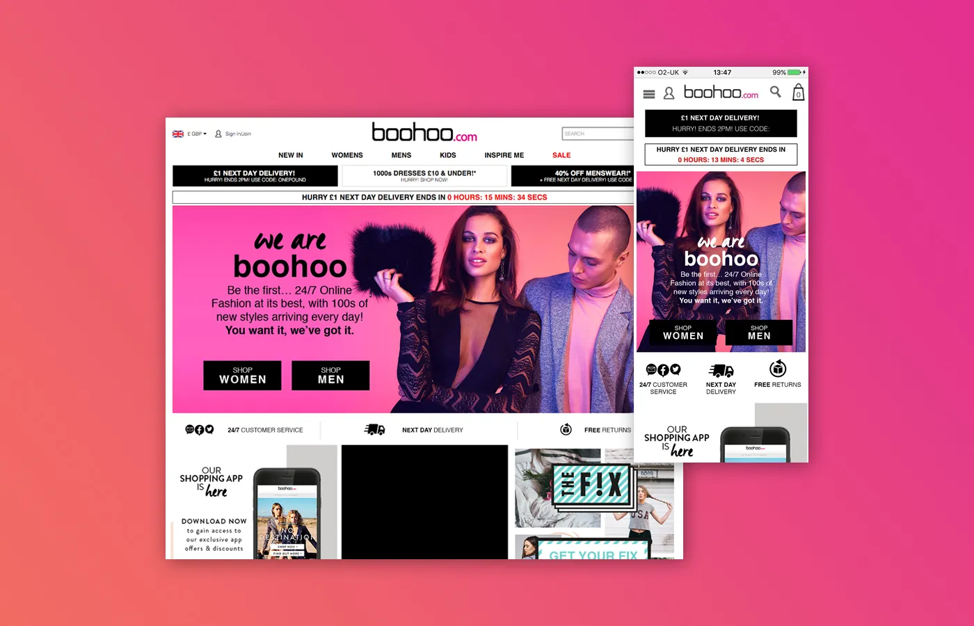 Boohoo — new visitor experience