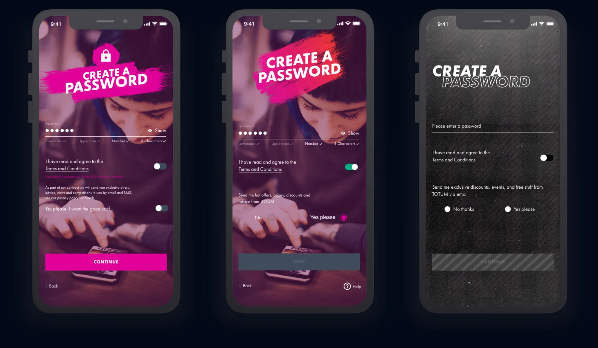 Create password step