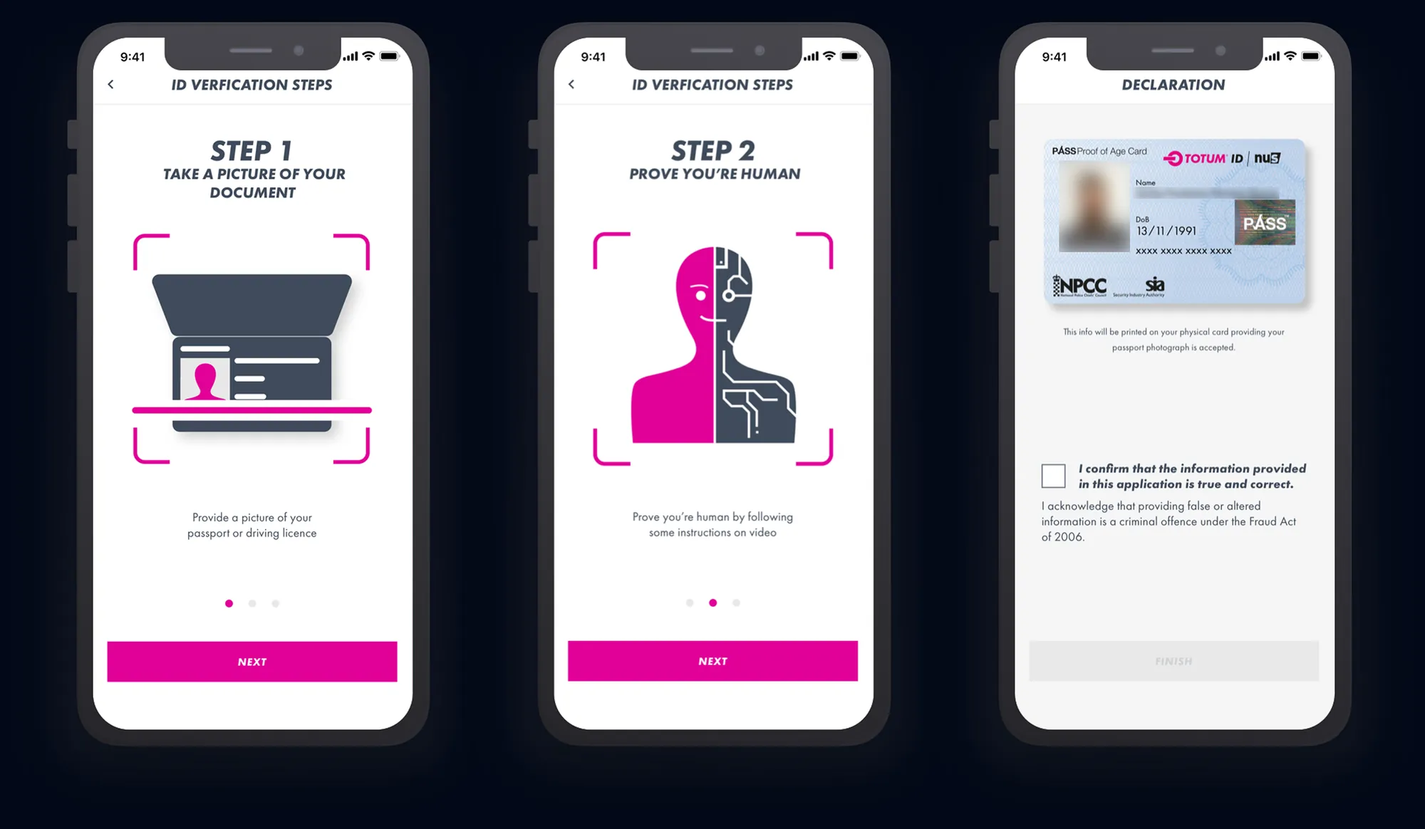 PASS ID — the government-approved proof-of-age card in the app